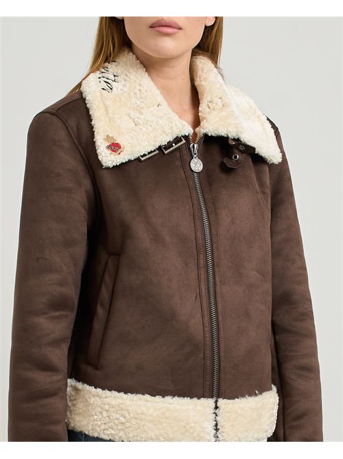 Giubbotto donna Richmond X con collo in pelleccia RICHMOND X | UXA25156GBBROWN